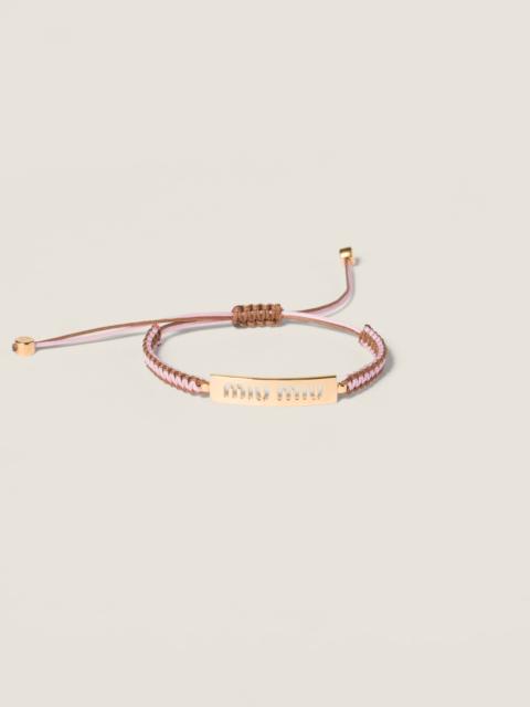 Miu Miu Cotton and metal bracelet
