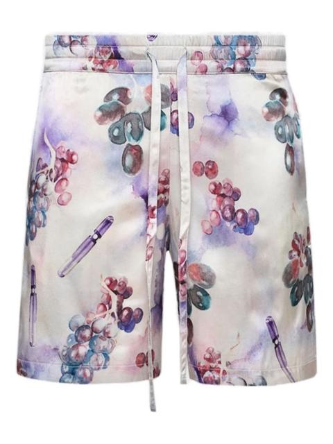 NAHMIAS grape-print silk shorts