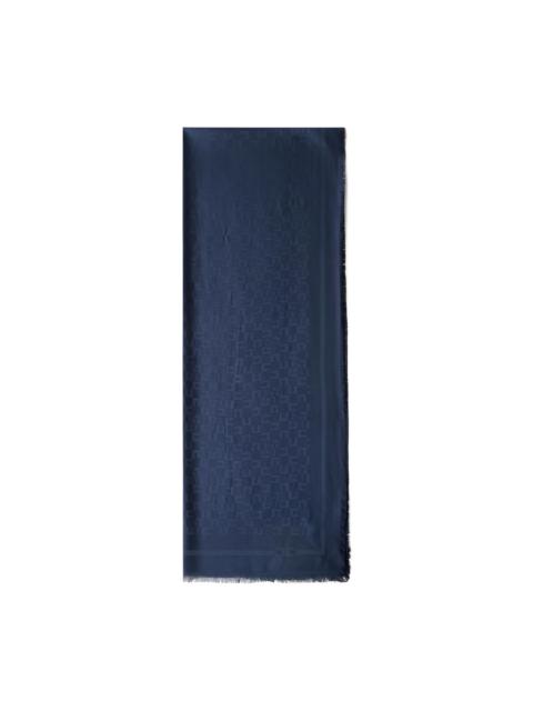 ELISABETTA FRANCHI logo-pattern frayed-edges scarf