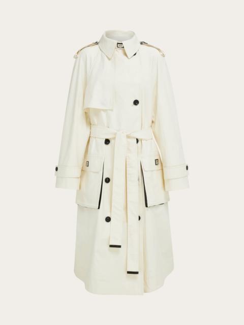 Coated linen trench