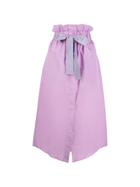 drawstring-waist midi skirt