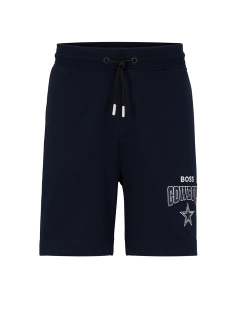 BOSS BOSS X NFL COTTON-TERRY SHORTS WITH COLLABORATIVE BRANDING