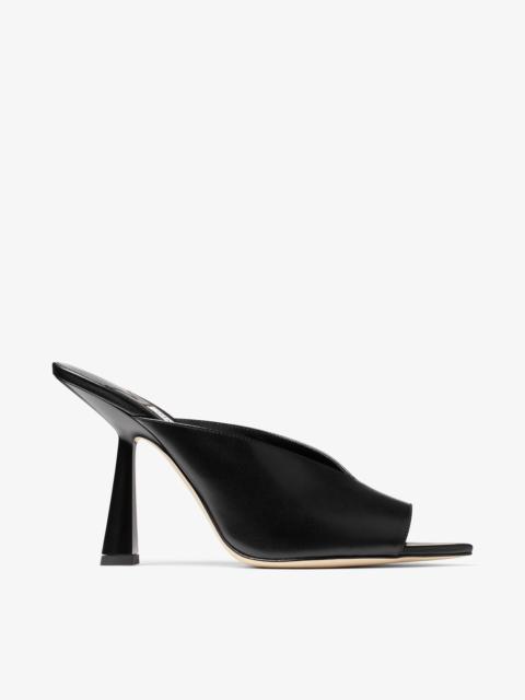 JIMMY CHOO Maryanne Mule 100 Black Calf Leather Pointed-Toe Mules