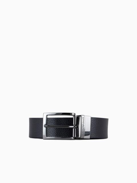 EMPORIO ARMANI Palmellato-leather printed reversible belt