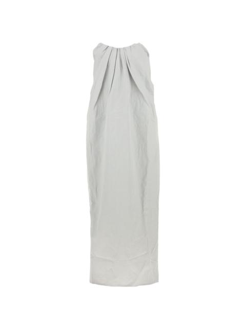 strapless pleat-detail shift maxi dress