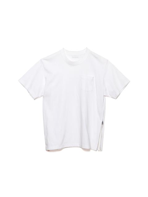 Side Zip Cotton T-Shirt