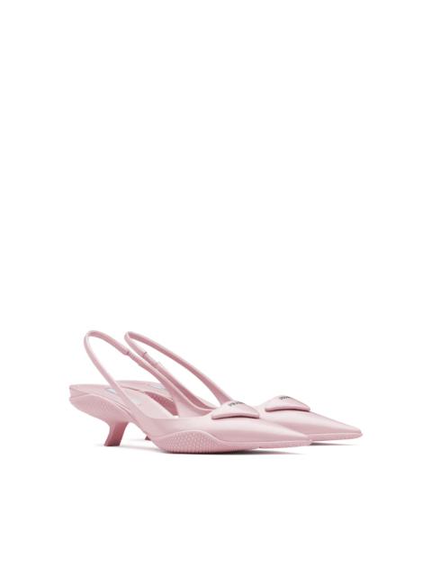 Prada Brushed leather slingback pumps
