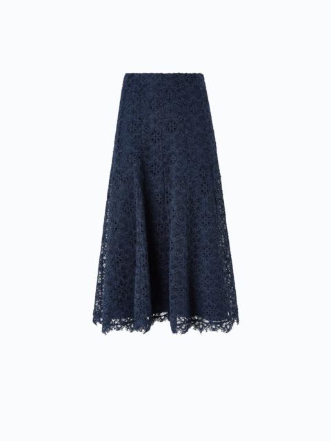 PINKO FLARED MIDI SKIRT IN CORDED LACE