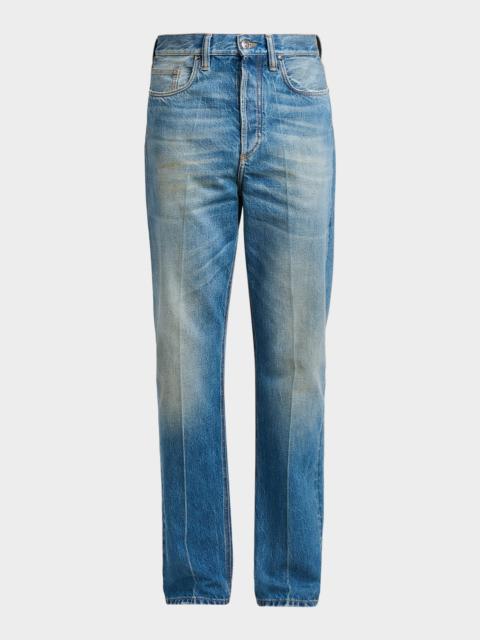 VERSACE JEANS COUTURE Straight-Leg Stone-Washed Jeans