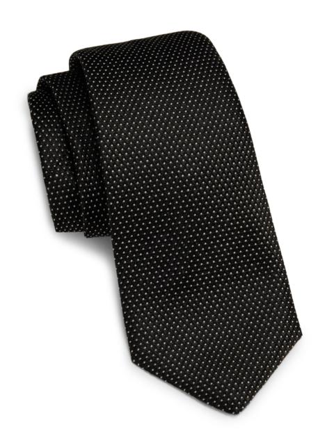 EMPORIO ARMANI Men's Pin-Dot Silk-Blend Tie - Black