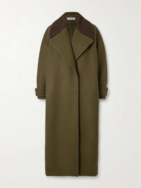 Loewe Pebble cotton corduroy-trimmed wool coat