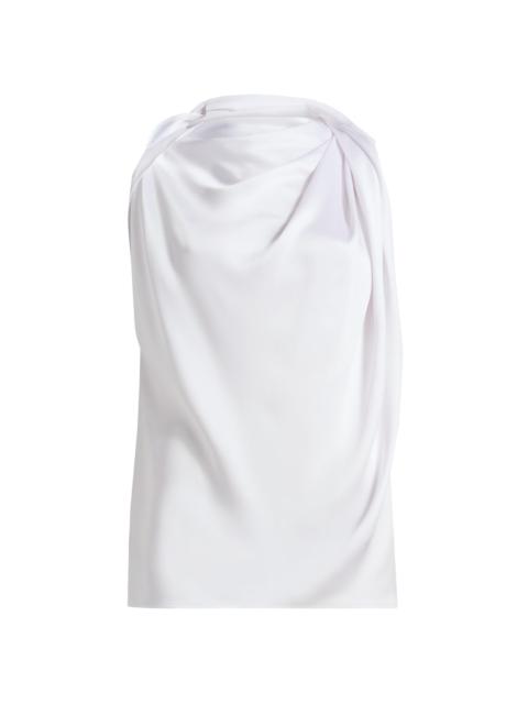MICHAEL KORS COLLECTION Women's Draped Satin Charmeuse Blouse - Optic White