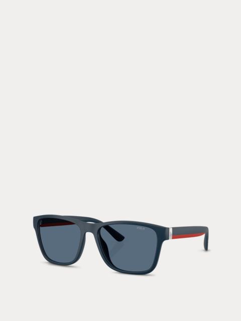 Polo Ralph Lauren Striped-Temple Square Sunglasses