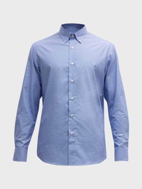 Men's Micro-Plaid Cotton Sport Shirt