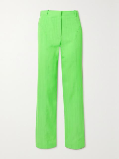 JACQUEMUS Meloia paneled neon canvas straight-leg pants Light green