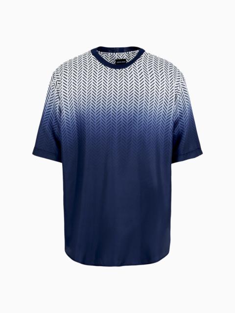 GIORGIO ARMANI Printed silk T-shirt shirt