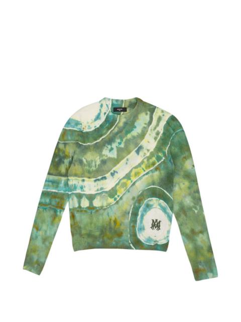 AMIRI Ma Tie Dye Cashmere Crewneck Sweatshirt "Green"