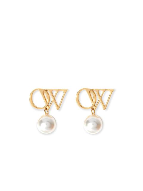 Off-White OW faux-pearl drop earrings