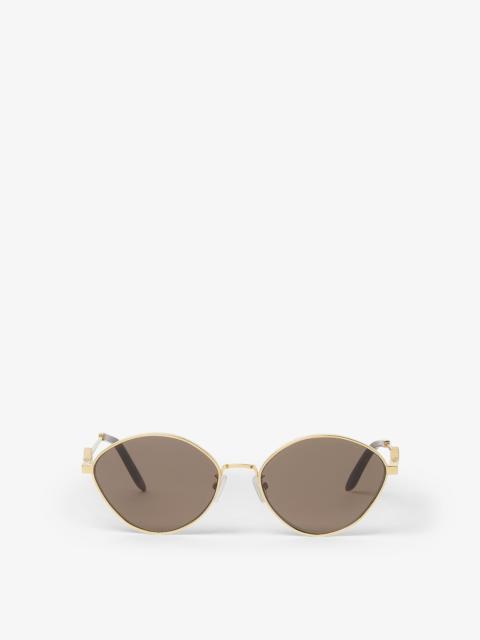FENDI FF Diamonds Gold-colored metal sunglasses