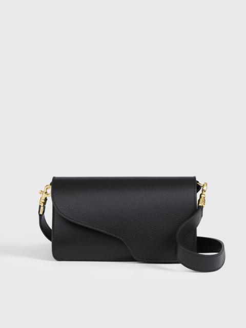 ATP ATELIER Assisi Black Grained Leather Shoulder Bag