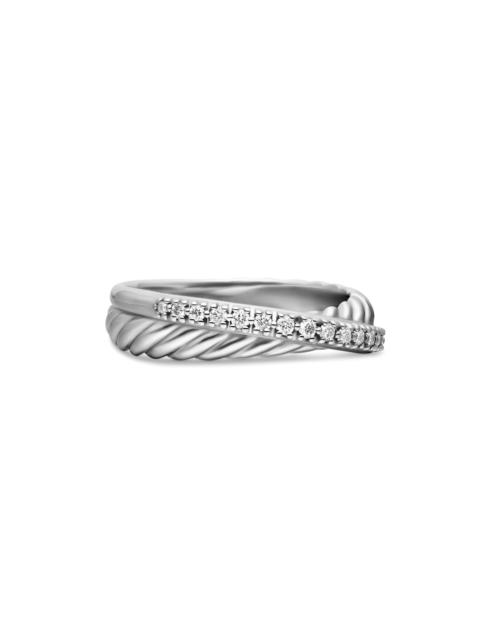 DAVID YURMAN Women's Crossover Band Ring with Pavé Diamonds - Diamond