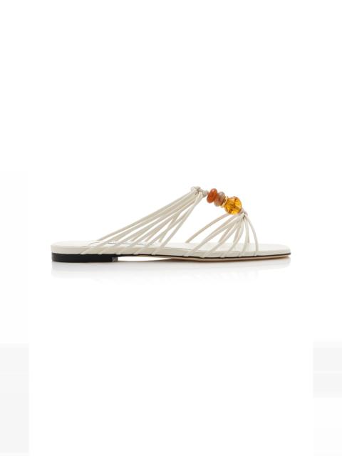 JIMMY CHOO Lova Beaded Leather Sandals