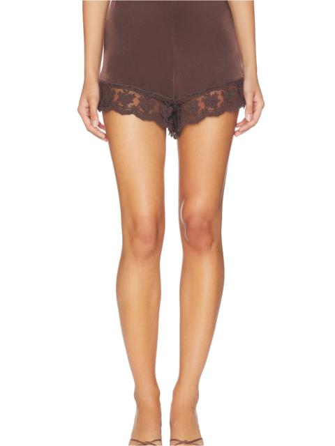 BARDOT Bonita Satin Lace Trim Short