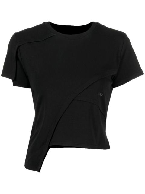 logo-print asymmetric T-shirt