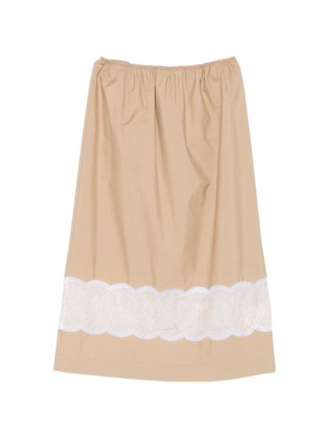Carven lace-trim midi skirt