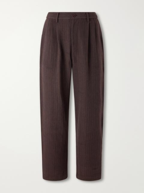 KARDO Antonio Straight-Leg Pinstriped Cotton Suit Trousers