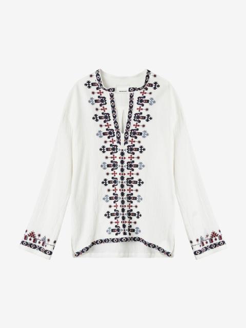 Isabel Marant CIKARIAH EMBROIDERED COTTON BLOUSE