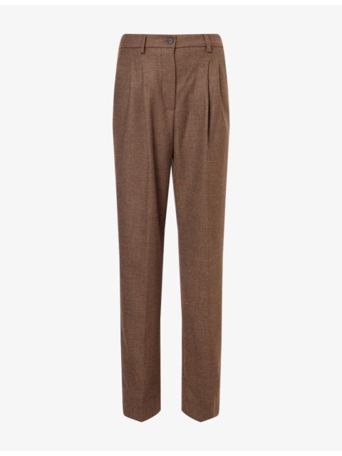 WEEKEND Max Mara Pleated Straight-Leg Wool Trousers