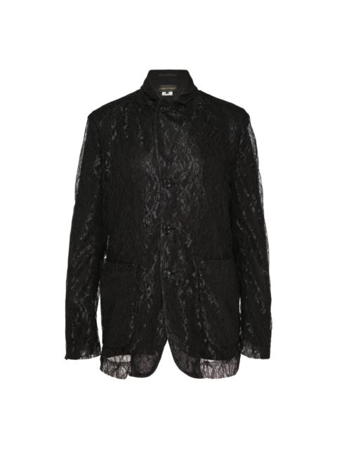 Comme Des Garçons Black Lace Tailored Blazer