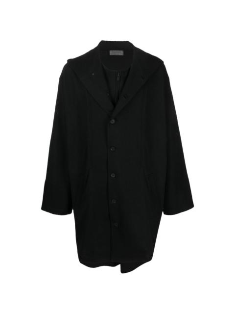 Yohji Yamamoto single-breasted hooded coat