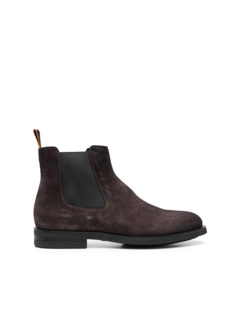 round-toe suede ankle boots