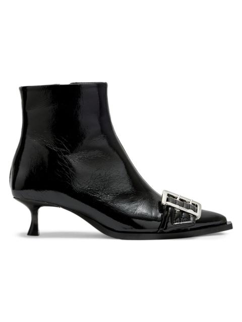 GANNI Women's 50MM Buckle-Detail Faux-Leather Boots - Black