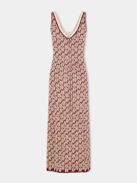 rabanne MONOGRAM PRINT MAXI DRESS