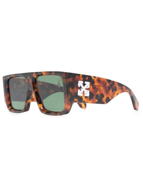 Off-White OFF-WHITE Tropez Rectangular Frame Sunglasses Havana Brown/Green/White (OMRI013S21PLA0016055)