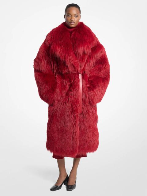 MICHAEL KORS COLLECTION Belted Shearling Shawl Collar Coat
