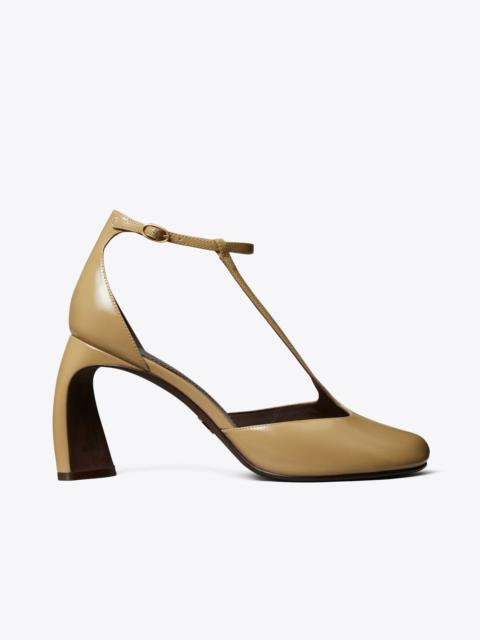 TORY BURCH Peep-Toe T-Strap Heeled Sandal