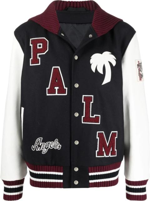 Palm Angels logo-patch varsity jacket