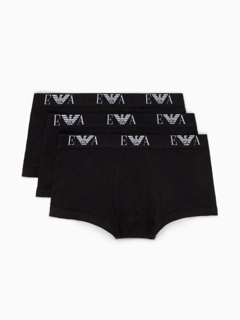 EMPORIO ARMANI Three-pack of boxer briefs with essential monogram logo