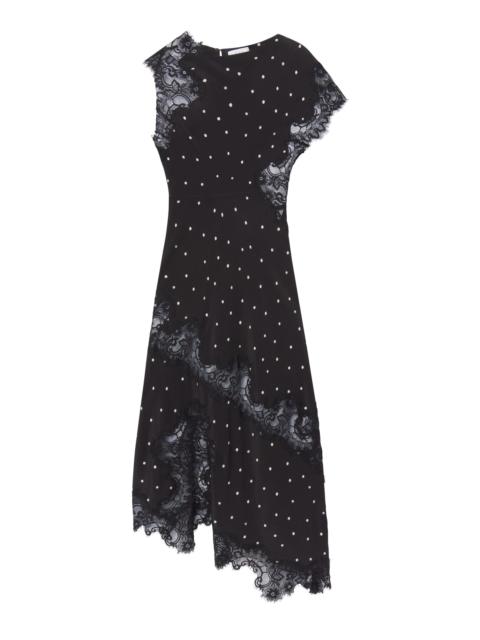A.L.C. Alessia Polka Dot Crepe and Lace Maxi Dress