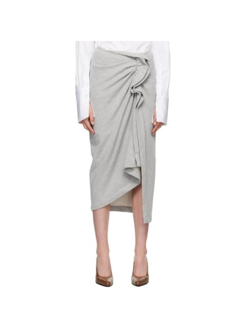 Gray Terry Midi Skirt