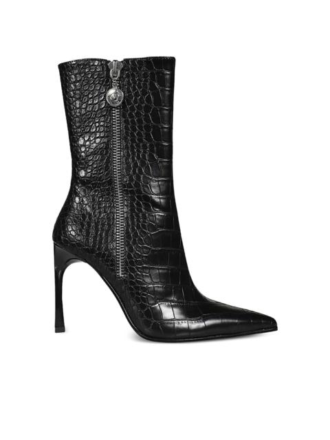VERSACE JEANS COUTURE pointed-toe crocodile-effect ankle boots