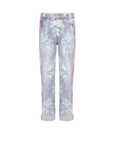 Balmain Palm tree denim boyfriend jeans