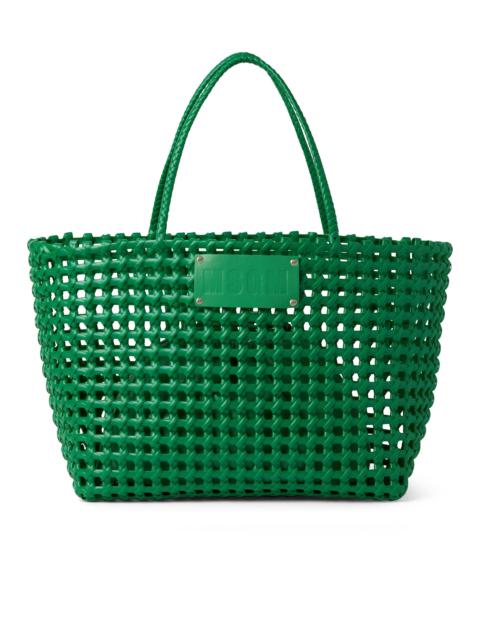 MSGM Faux leather basket net bag with accompanying mini pouch