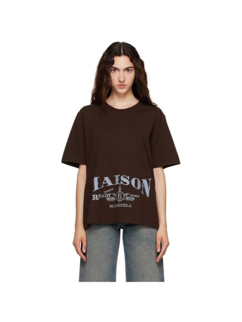 MM6 Maison Margiela Brown Printed T-shirt