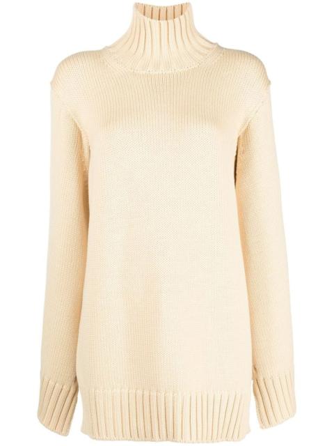 Jil Sander slit-sleeves high-neck jumper
