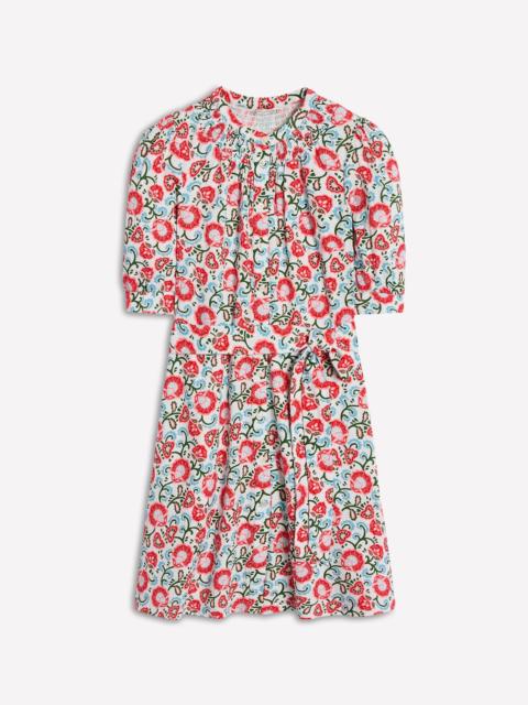 BODEN Ada Double Cloth Short Dress-Ivory, Garden Vine